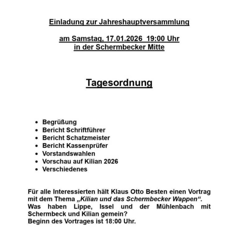 Kilian 2025 in Schermbeck: 11. - 14. Juli im Königreich am Mühlenteich